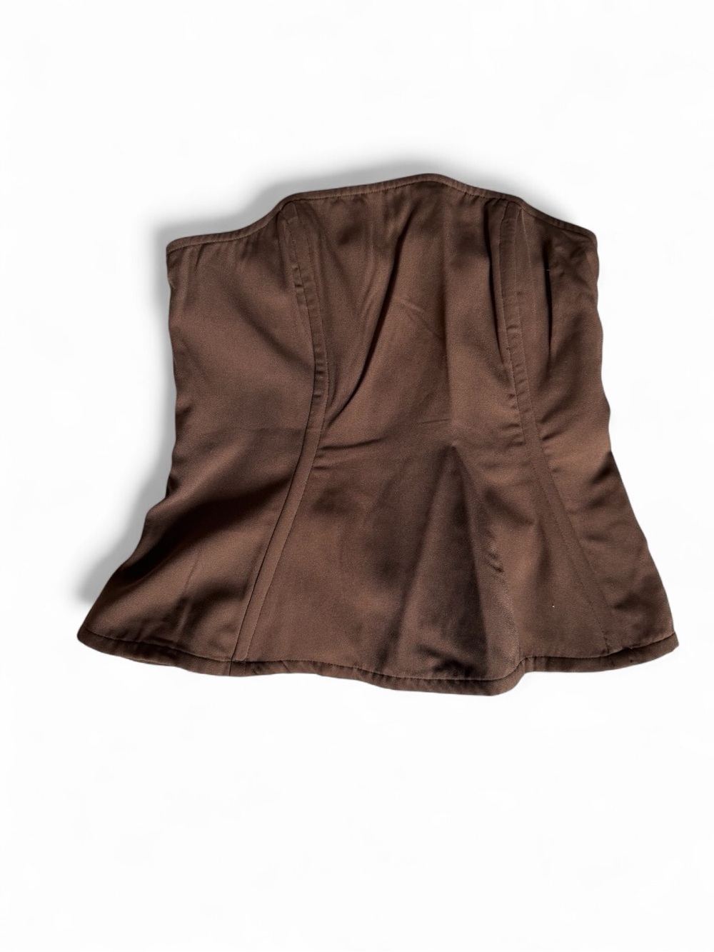 Chocolate Brown Strapless Peplum Top